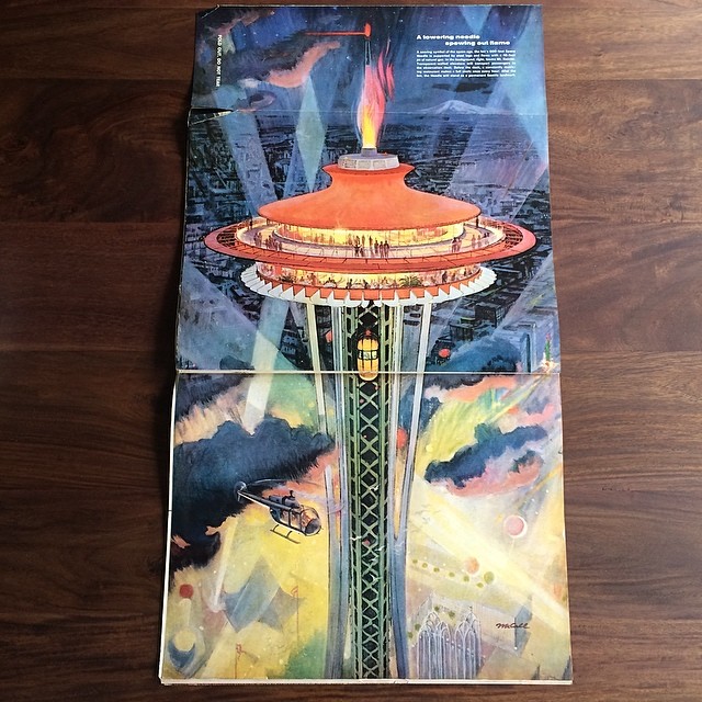 Aaaaand time to figure out a way to hang up this Space Needle fold-out.